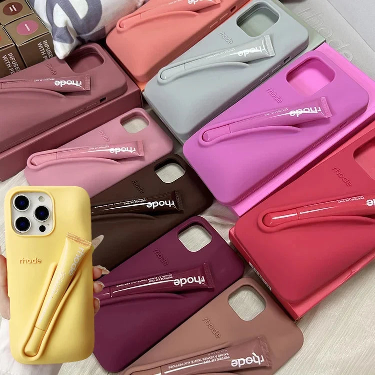 Silicone Phone Case with Lip Gloss Holder