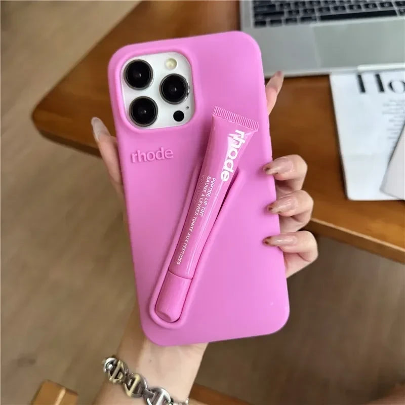 Silicone Phone Case with Lip Gloss Holder