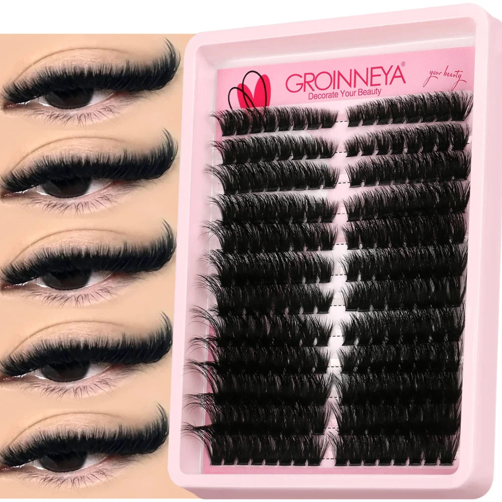 GROINNEYA Wispy Cat Eye Lash Clusters
