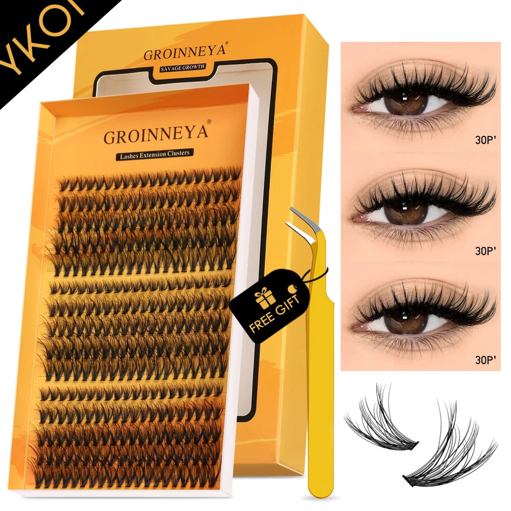 GROINNEYA Wispy Cat Eye Lash Clusters