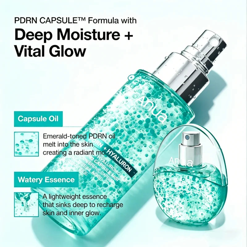 Anua PDRN Collagen Glow Facial Serum Spray — Hydrating Face Mist with Hyaluronic Acid & Salmon DNA | Korean Skincare | 100ml